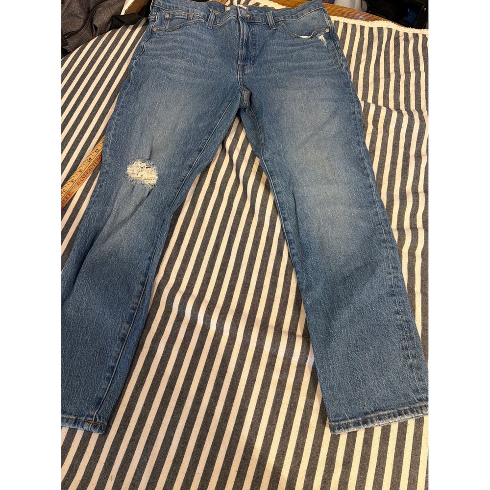 Y2K Madewell Mens Distressed‎ Straight Leg Jeans Blue Medium Wash DM5704 Size 31